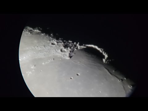 Видео: Лунный мост, Сатурн, Юпитер в телескоп с zoom окуляром 3 - 8мм.