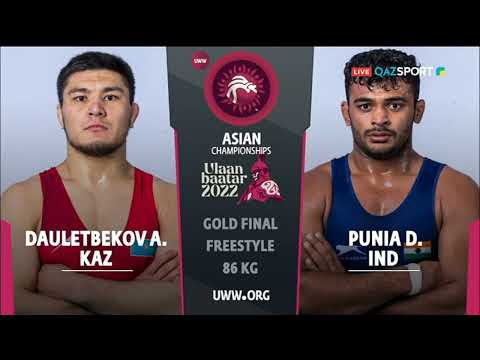 Видео: Еркін күрес. Азия чемпионаты. 86 кг. Азамат Дәулетбеков - Азия чемпионы