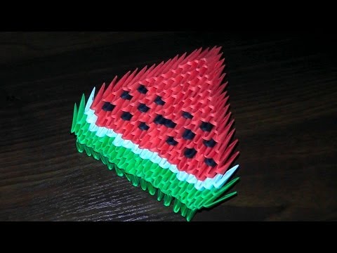 Видео: Модульное оригами арбузная долька мастер класс (мк) для начинающих