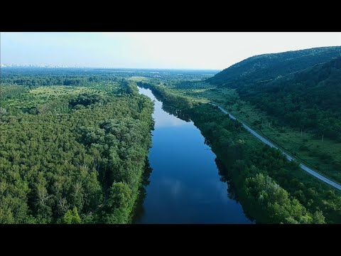 Видео: Полёт над красотами Самарского края за Волгой, в районе турбазы "Каменное  озеро"