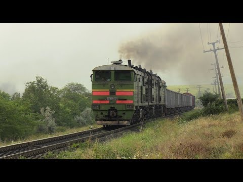 Видео: Два тройника 3ТЭ10М-1297 и толкач 3ТЭ10М-1260 / 3TE10M-1297 with 3TE10M-1260