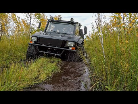 Видео: Вездеход КРЕЧЕТ. Опытный образец. Испытания в болоте