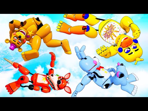 Видео: Рокстар FNAF Аниматроники Падения + Фейлы [GTA 5 Рэгдоллы] - Серия 43