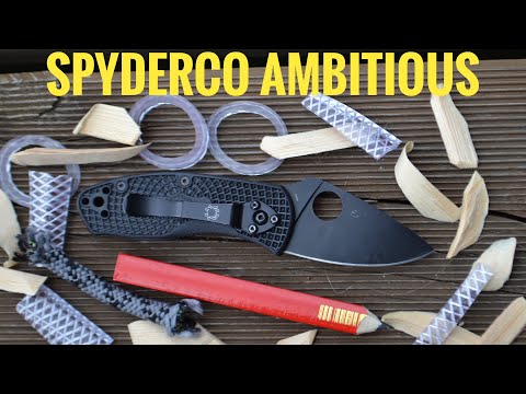 Видео: Spyderco Ambitious Lightweight Black тест ножа / test