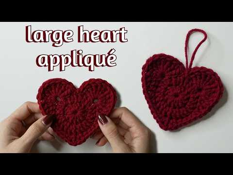 Видео: Мастер-класс по вязанию крючком большого сердца-аппликации