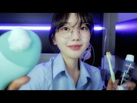 Видео: Корейский ASMR(sub) Чистка лица для друзей во время экзамена RP | Многослойный звук