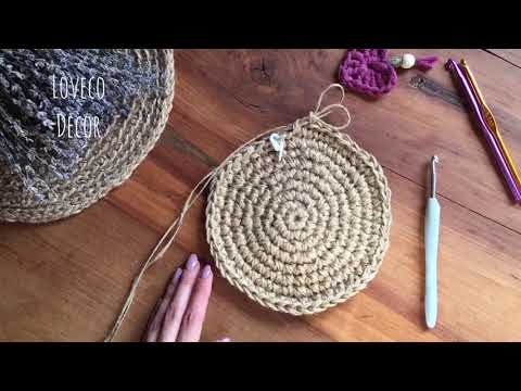 Видео: Корзинка Хюгге! Как вязать корзинку из джута и хлопкового шнура. Читайте описание.