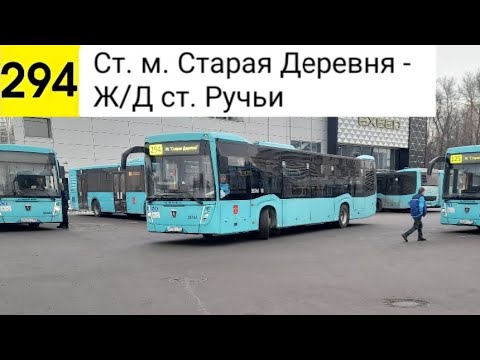 Видео: Автобус 294. Ст. м. Старая Деревня - Ж/Д ст. Ручьи