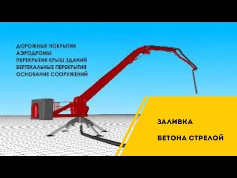 Видео: Заливка бетона с помощью бетонораспределительной стрелы СтройМиксСервис