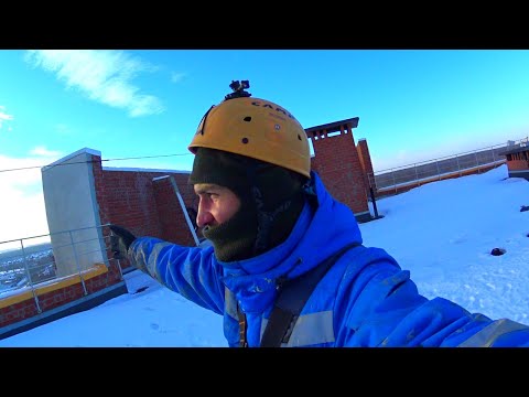 Видео: Зимний стекломой балконов после пожара | Промышленный альпинизм