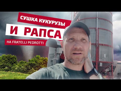 Видео: Сушка кукурузы и  рапса на мобильной зерносушилке Fratelli Pedrotti