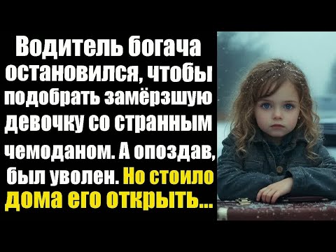 Видео: Водитель богача остановился, чтобы подобрать замёрзшую девочку со странным чемоданом в руках.