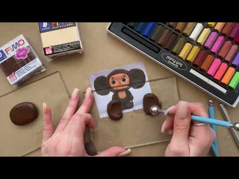 Видео: Мастер-класс: Чебурашка на кружке: Декор из полимерной глины FIMO/polymer clay tutorial