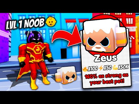 Видео: Начинаем заново как НУБ с БОЖЕСТВЕННЫМ ПИТОМЦЕМ в Superhero Legends! (Roblox)
