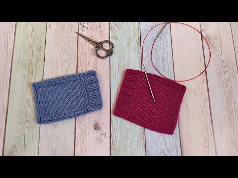Видео: Вариант планки без закручивания края.Вязание спицами.