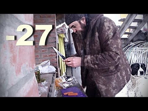 Видео: Готовим солянку с собакой в минус 27 ...