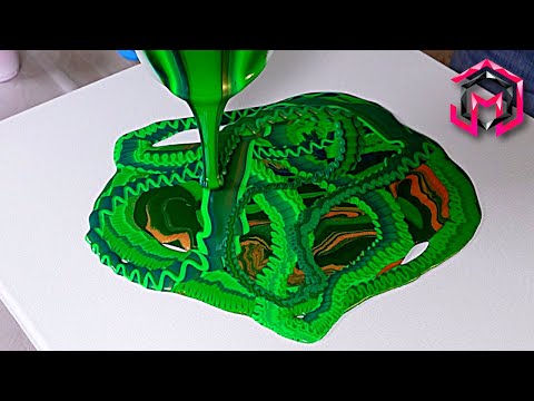 Видео: Чешуя дракона! Живопись методом заливки (с изюминкой)