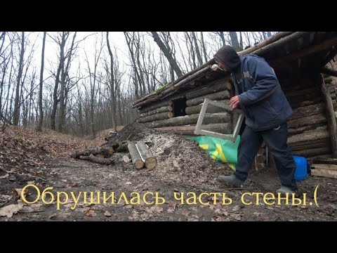 Видео: Землянка (часть 22). Панель улетела с крыши:(  Установка окна..