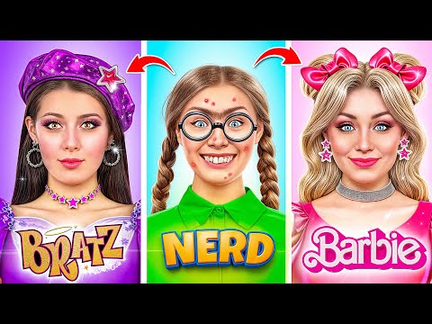 Видео: Как Стать Популярной Экстремальное Преображение Челлендж Барби vs Братц | Смешные Челленджи