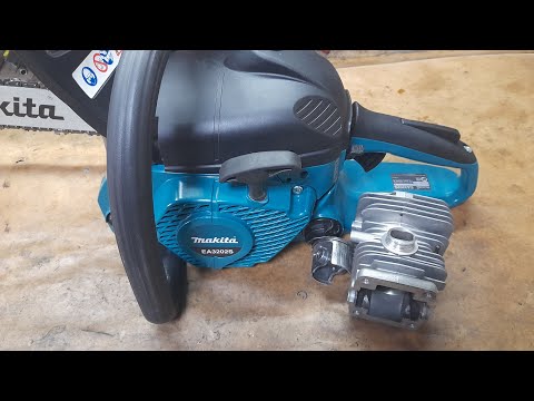 Видео: Замена поршневой группы на новой бензопиле Makita EA3202S. Ч2 - сборка, запуск