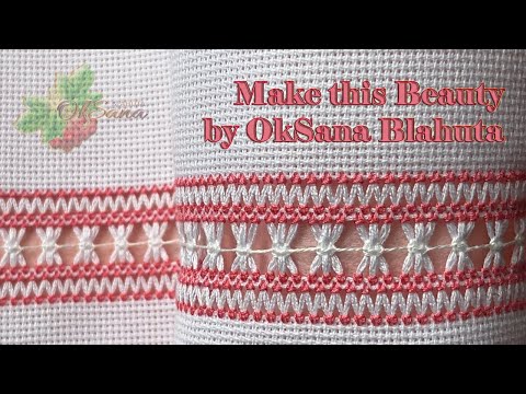 Видео: МЕРЕЖКА для початківців  | ВИШИВАННЯ кайми  | Hand Embroidery