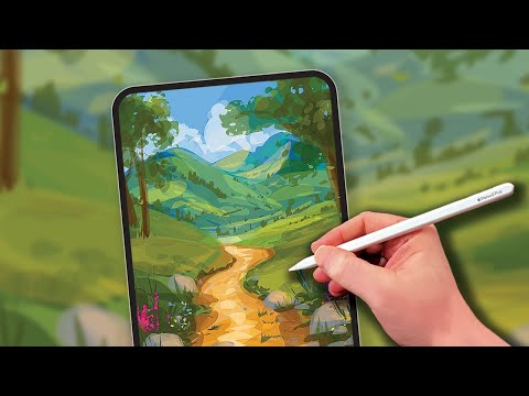 Видео: Мой процесс рисования простого 20-минутного пейзажа