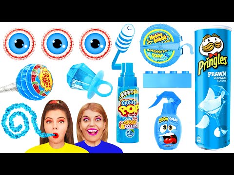 Видео: Челлендж с Синей Едой | Съедобная Битва от AZaZa Challenge