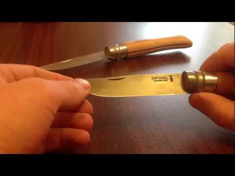 Видео: Opinel 10 сравнение углеродка vs нержавейка