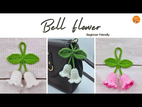 Видео: Вязаный крючком цветок-колокольчик — легко | Вязаный крючком ландыш — подвеска на сумку/аксессуар...