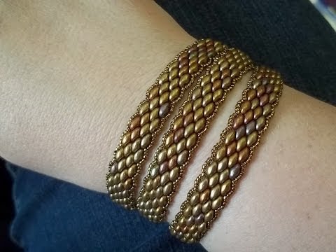 Видео: Браслет-обёртка Super Duo Peyote Stitch