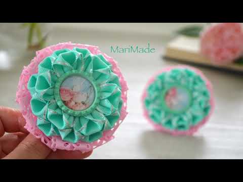 Видео: Заколки Канзаши из Ленты 2.5 см Видео МК Kanzashi Hair Bows Tutorial