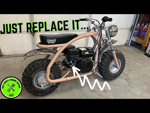 Видео: Замена карбюратора (HiPA) на мини-байке Coleman и аналогичных 4-тактных двигателях