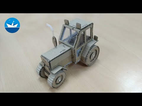 Видео: Трактор из картона/Tractor made of cardboard/DIY