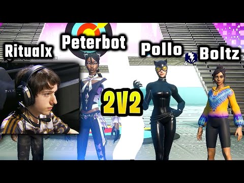 Видео: Peterbot и Ritualx против Pollo и Boltz в Fortnite 2 на 2: контроль деталей