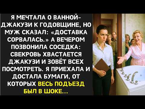 Видео: Я мечтала о джакузи но муж сказал: Доставка сорвалась А вечером свекровь хвасталась покупкой джакузи