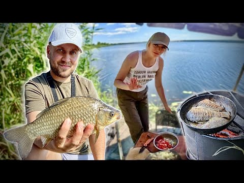 Видео: КАРАСІ ЛАПТІ АТАКУЮТЬ І ЛАМАЮТЬ ВУДКИ! РИБАЛКА НА КАРАСЯ НА ПОПЛАВОК І ФІДЕР НА ДНІПРІ! СМАЖИМО РИБУ