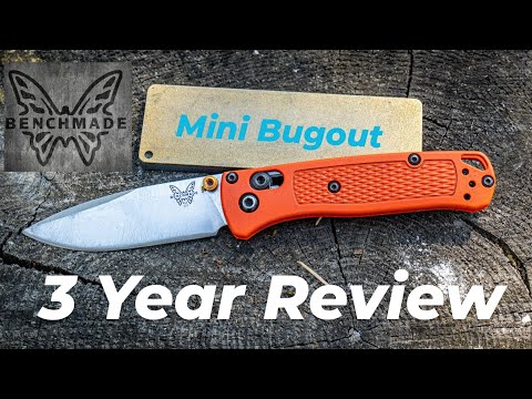 Видео: Обзор Benchmade Mini Bugout + советы по заточке | Протестированный лёгкий нож для повседневного н...