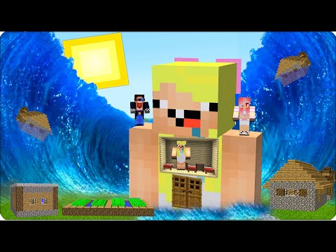 Видео: 🌊Как МЫ ПЕРЕЖИЛИ ЦУНАМИ Внутри ОГРОМНОГО НУБИКА КУБИКА в Майнкрафте! Шеди Нубик Леска
