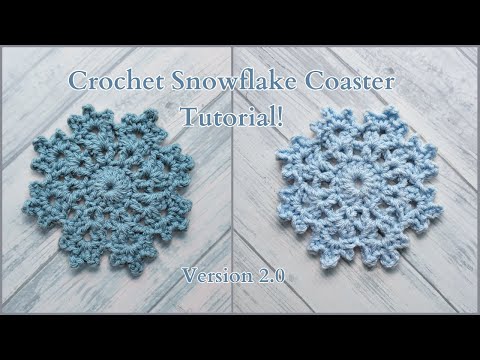 Видео: Мастер-класс по вязанию крючком снежинки-подставки под стакан — 15-минутный проект — идеально для...