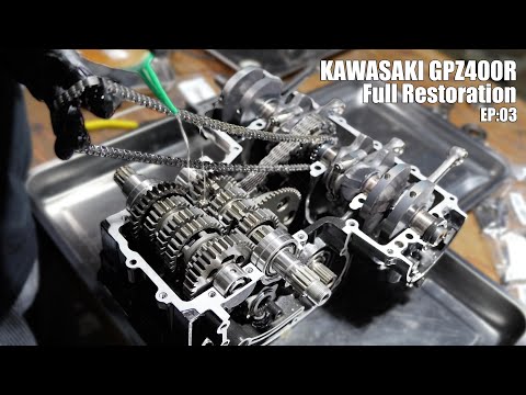 Видео: Kawasaki GPZ400R Ninja Restoration 3 | Картер двигателя в сборе.