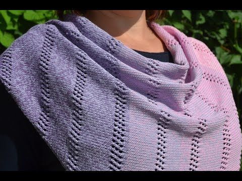 Видео: Бактус (шейный платок, шаль) спицами из пряжи YarnArt Flowers. Bacchus (scarf, shawl) knitting.