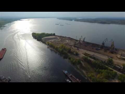 Видео: DJI Phantom 3. Стрелка реки Самара и Волга. Старый мост. 15.09.2015