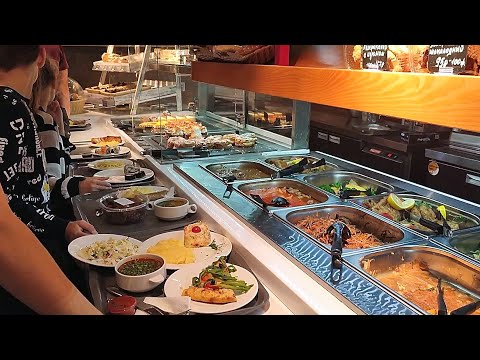 Видео: Столовая «Ем и Ем» в Красной Поляне. Раздача в виде шведской линии на вес и за фиксированную цену