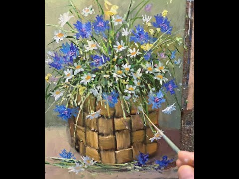 Видео: wild flowers полевые цветы oil painting #art #painting #oilpainting #stepbysteppaintingforbeginners