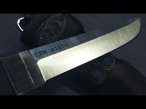 Видео: Нож Андрея Минакова. Сталь cpm s125v. Сложная заточка. Заточка на Профиль К03.