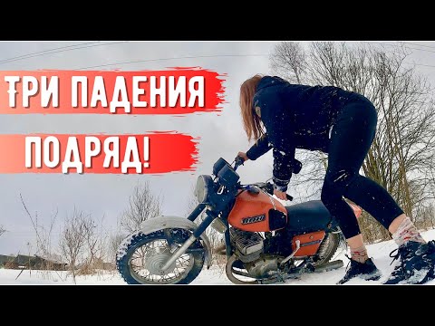 Видео: На ИЖ Юпитер-5 по заснеженному полю!