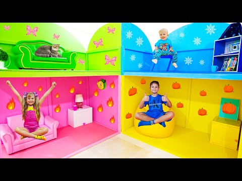 Видео: Приключения Дианы и Ромы в Игровых домиках/ Противоположности Челлендж