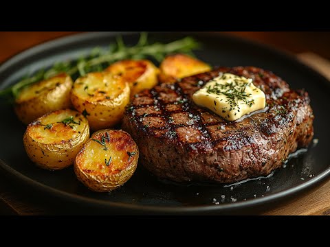 Видео: 🥩 Такого стейка из говядины вы еще не ели! С травяным маслом и печеным картофелем