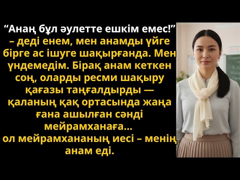 Видео: «Анаң бұл әулетте ешкім емес!» – деді енем. Бірақ мейрамхана… анамдікі еді! | Жаңа әңгіме