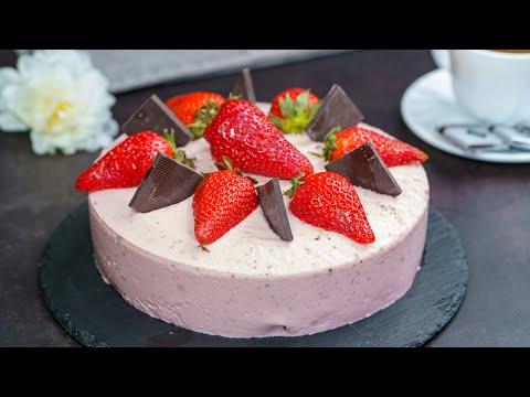 Видео: ТОРТ на ДЕНЬ РОЖДЕНИЕ 💖 без выпечки из Свежей Клубники и Шоколада за 30 минут к чаю!